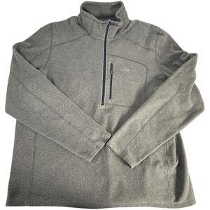 LL Bean Mens XL Reg Gray Fleece 1/4 Zip Pullover‎ Sweater Slightly Fitted 505089